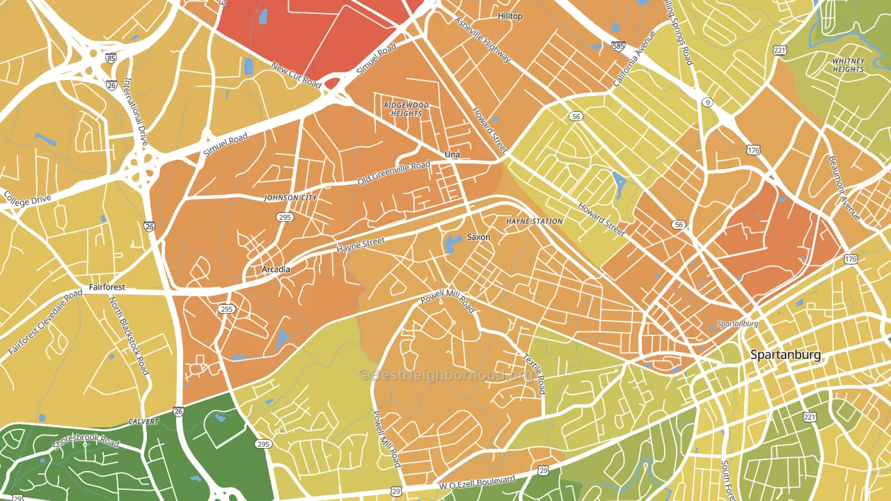 Saxon, SC block-group voter-turnout map