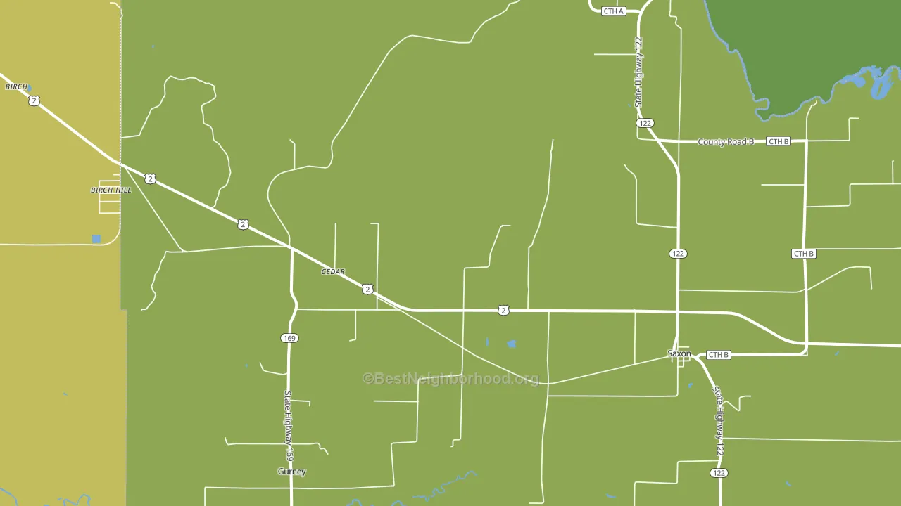 Saxon, WI block-group voter-turnout map