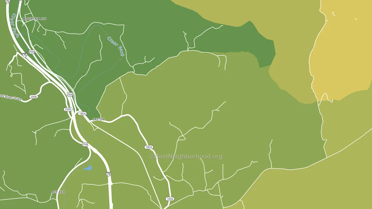 Saxton, KY block-group voter-turnout map