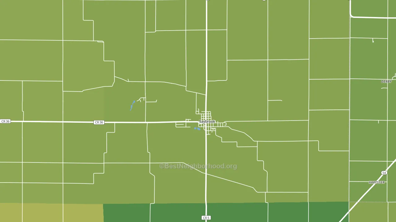 Saybrook, IL block-group voter-turnout map