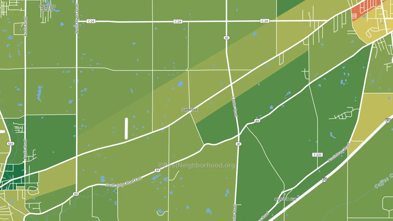 Saybrook, OH block-group voter-turnout map