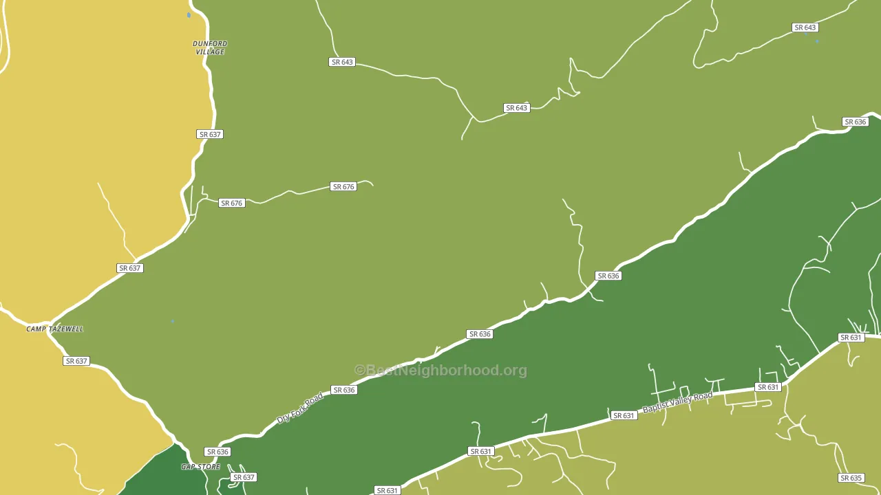 Sayersville, VA block-group voter-turnout map