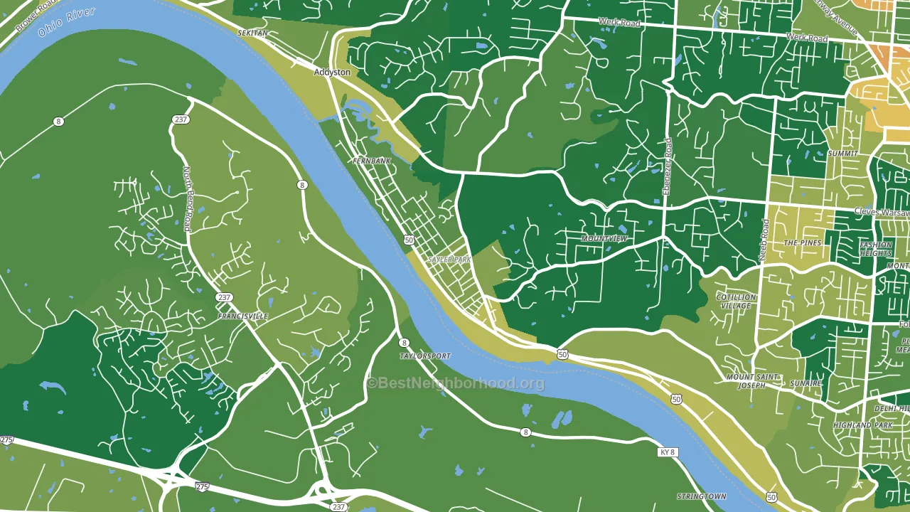 Sayler Park, Cincinnati, OH block-group voter-turnout map