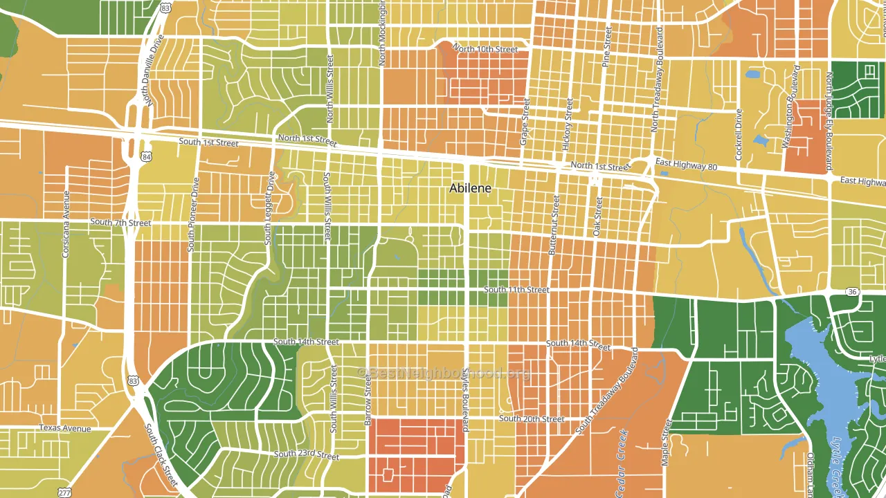 Sayles Boulevard Area, Abilene, TX block-group voter-turnout map