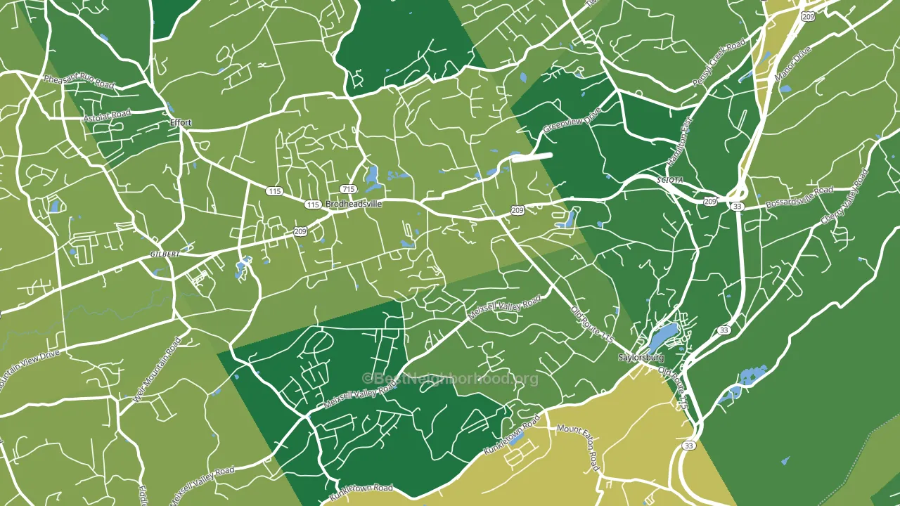 Saylorsburg, PA block-group voter-turnout map