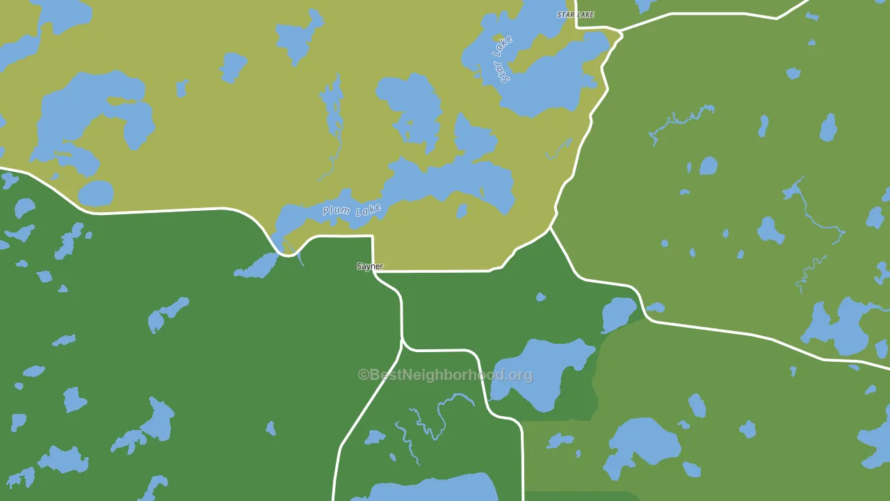 Sayner, WI block-group voter-turnout map
