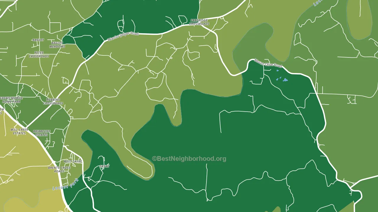 Sayre, AL block-group voter-turnout map