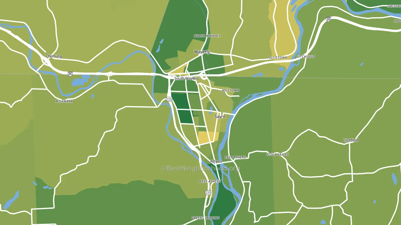 Sayre, PA block-group voter-turnout map