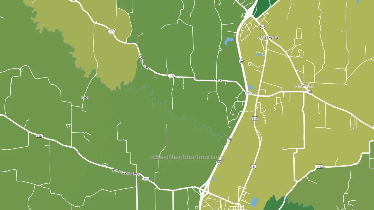 Scale, KY block-group voter-turnout map