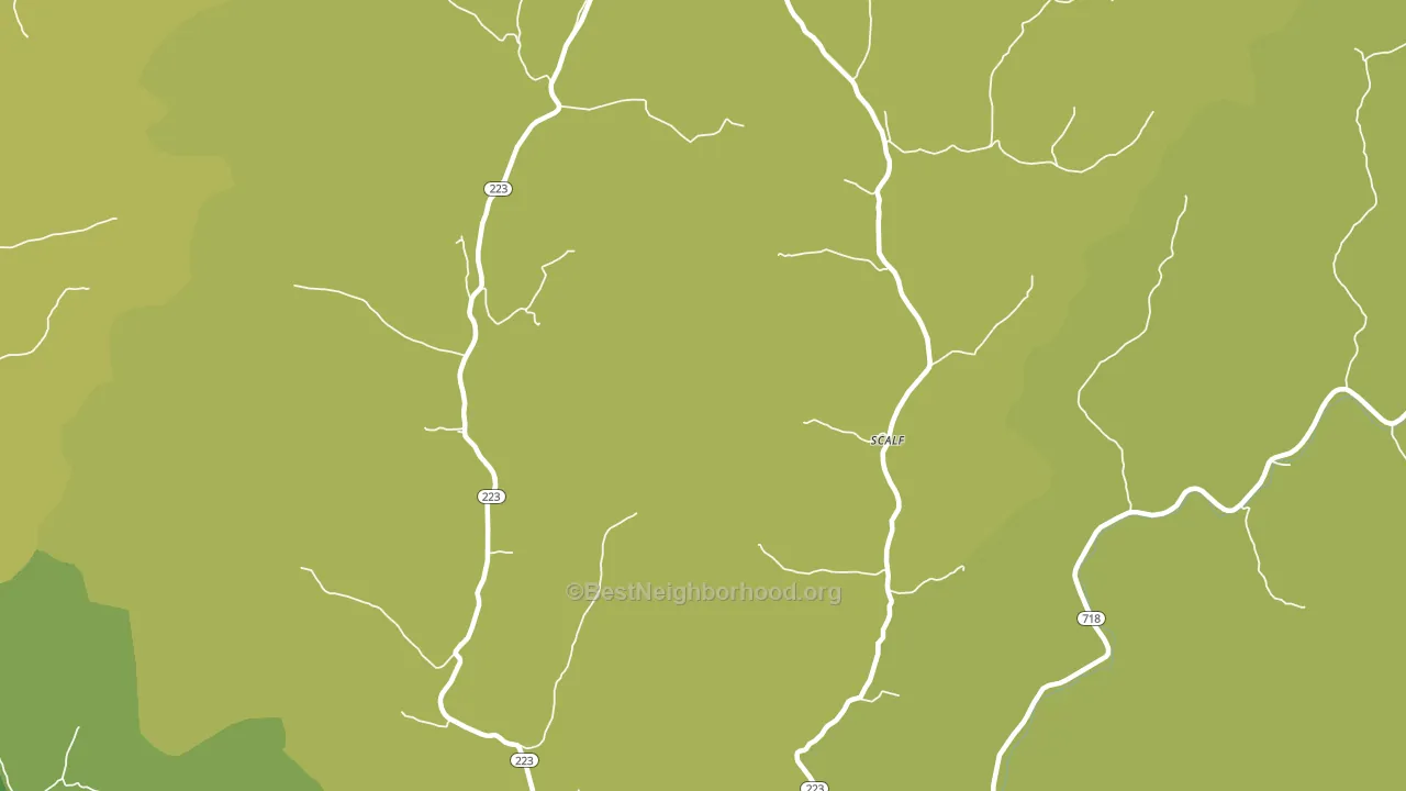 Scalf, KY block-group voter-turnout map