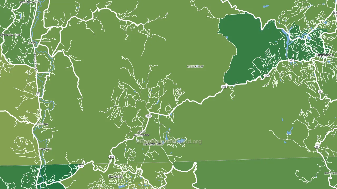 Scaly Mountain, NC block-group voter-turnout map