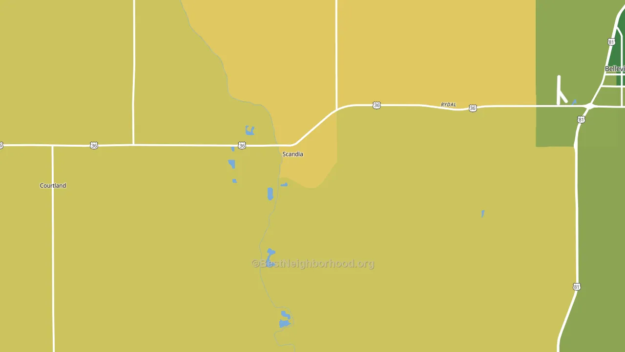 Scandia, KS block-group voter-turnout map