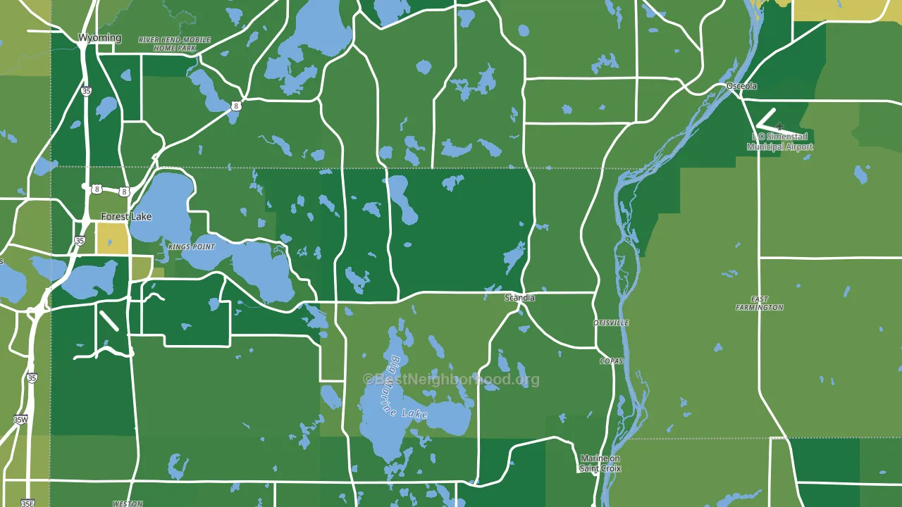 Scandia, MN block-group voter-turnout map