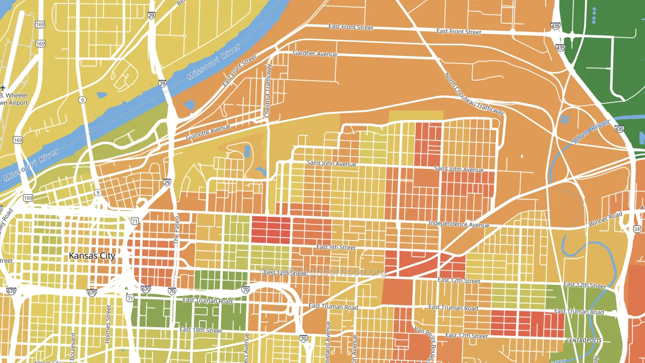 Scarritt Renaissance, Kansas City, MO block-group voter-turnout map