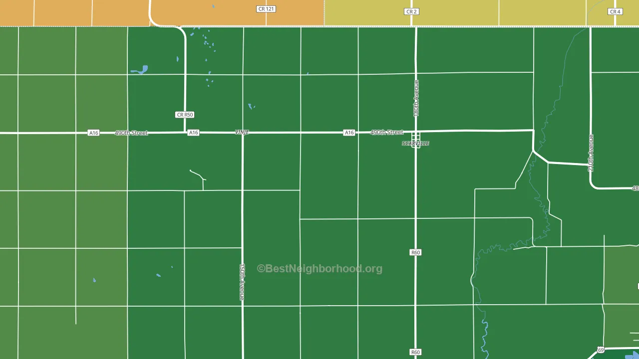 Scarville, IA block-group voter-turnout map