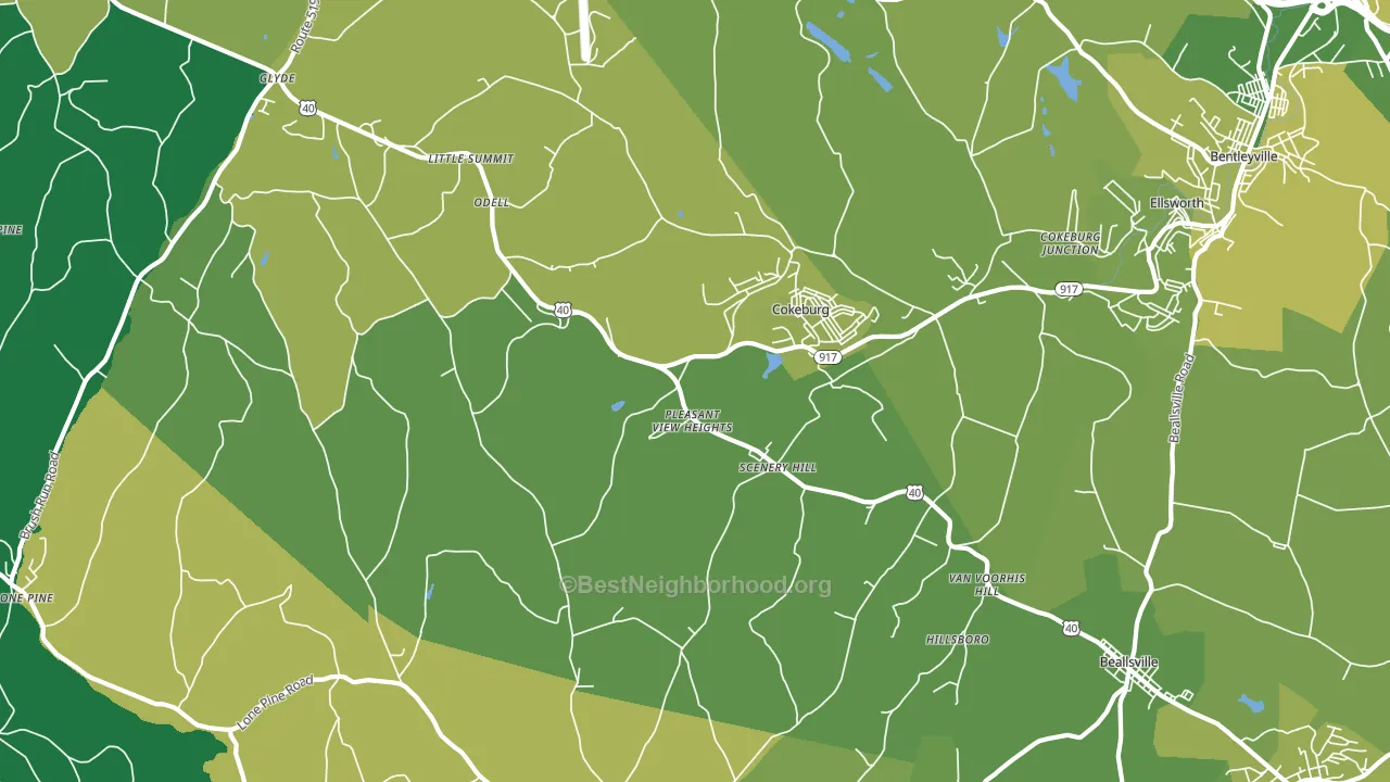 Scenery Hill, PA block-group voter-turnout map