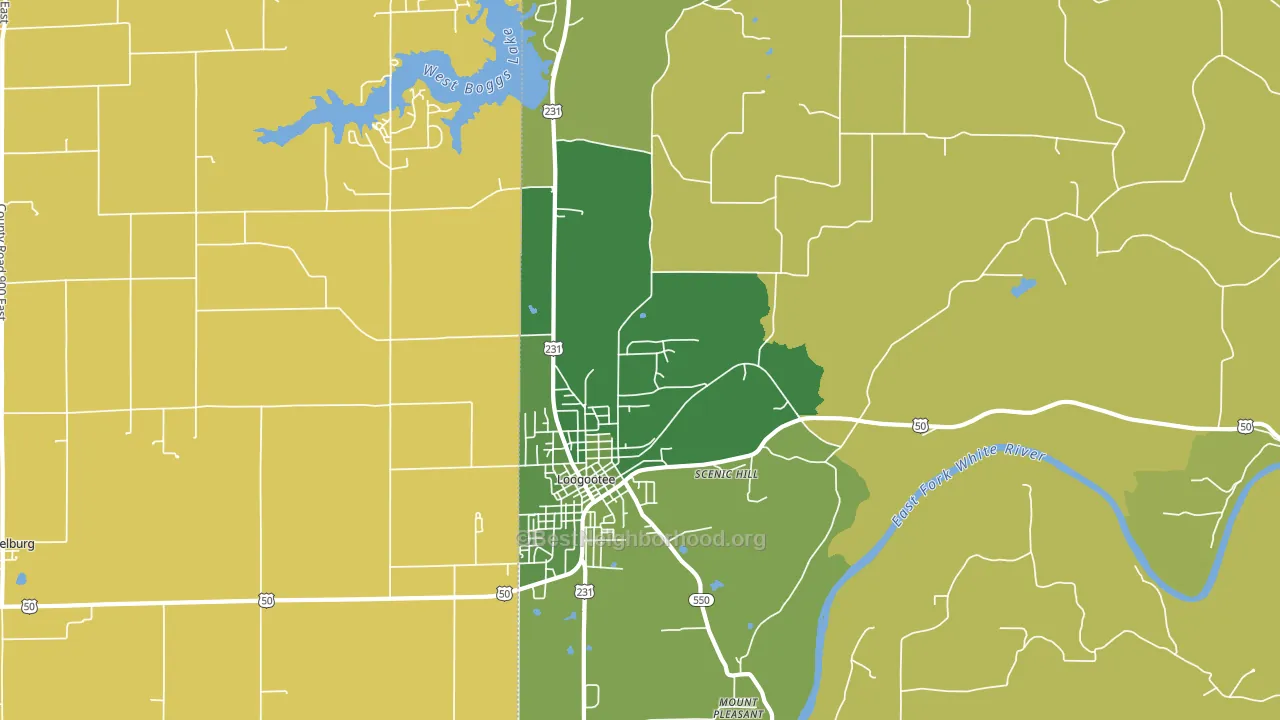 Scenic Hill, IN block-group voter-turnout map