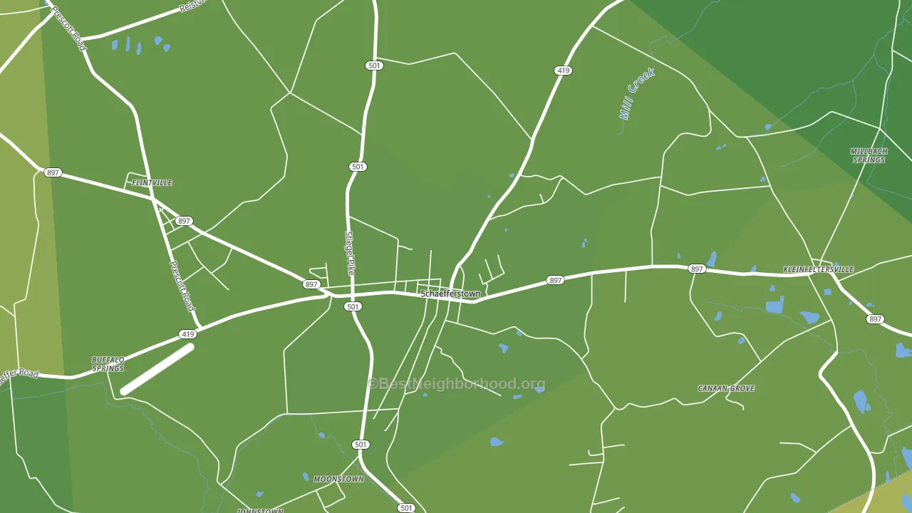 Schaefferstown, PA block-group voter-turnout map