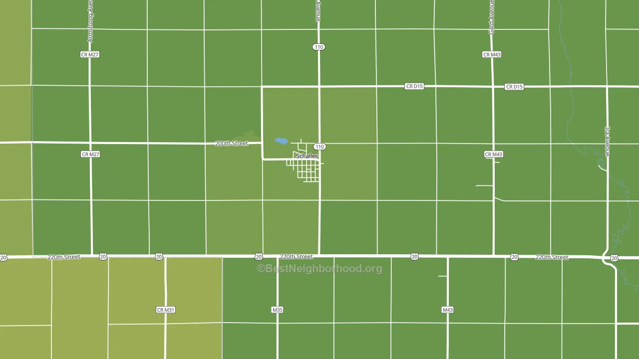 Schaller, IA block-group voter-turnout map