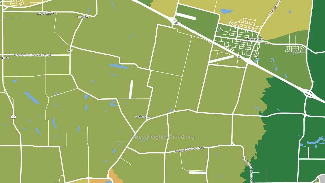 Schefflin, OR block-group voter-turnout map