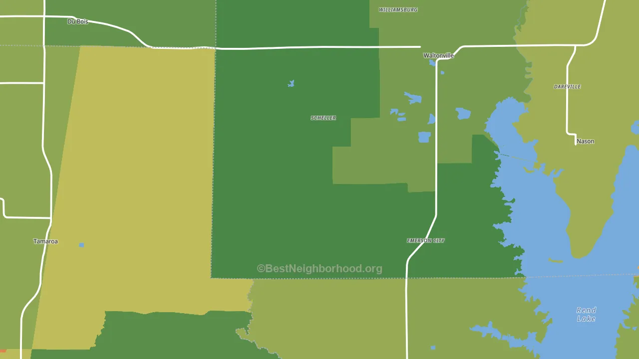 Scheller, IL block-group voter-turnout map