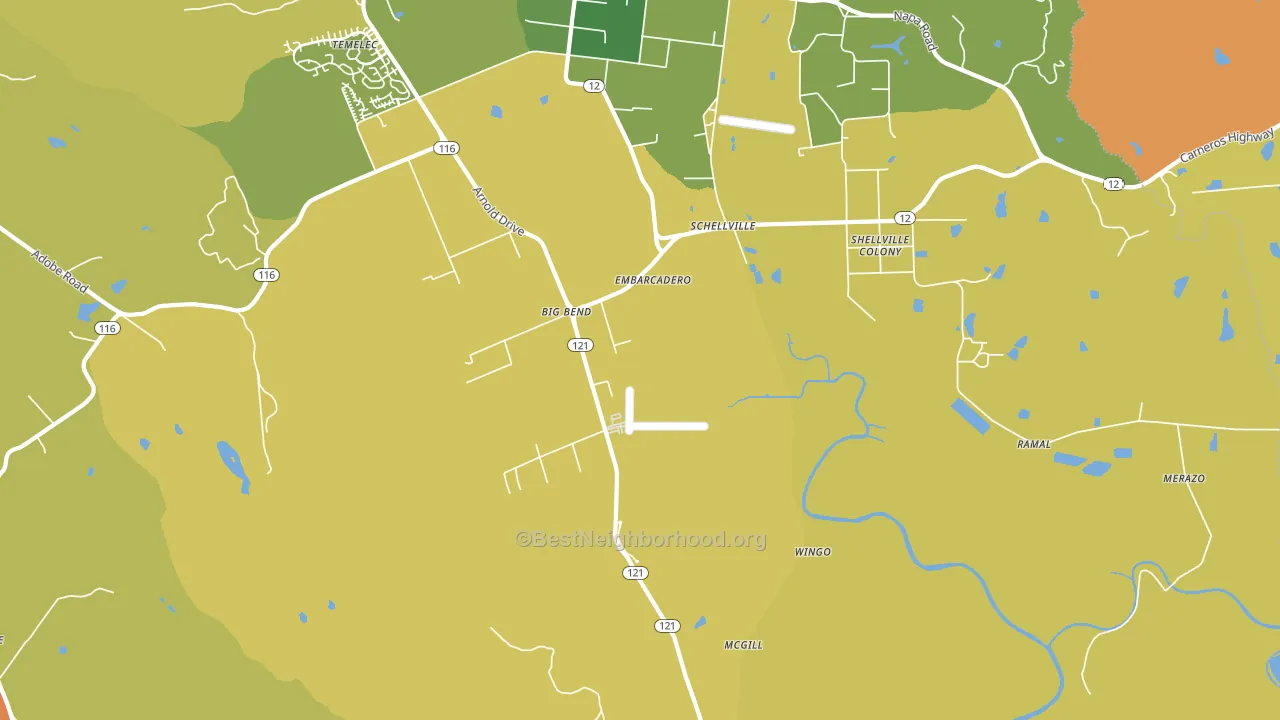 Schellville, CA block-group voter-turnout map