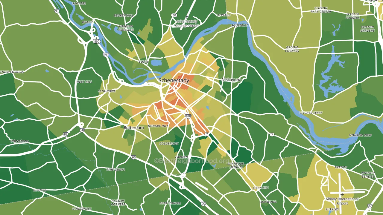 Schenectady, NY block-group voter-turnout map