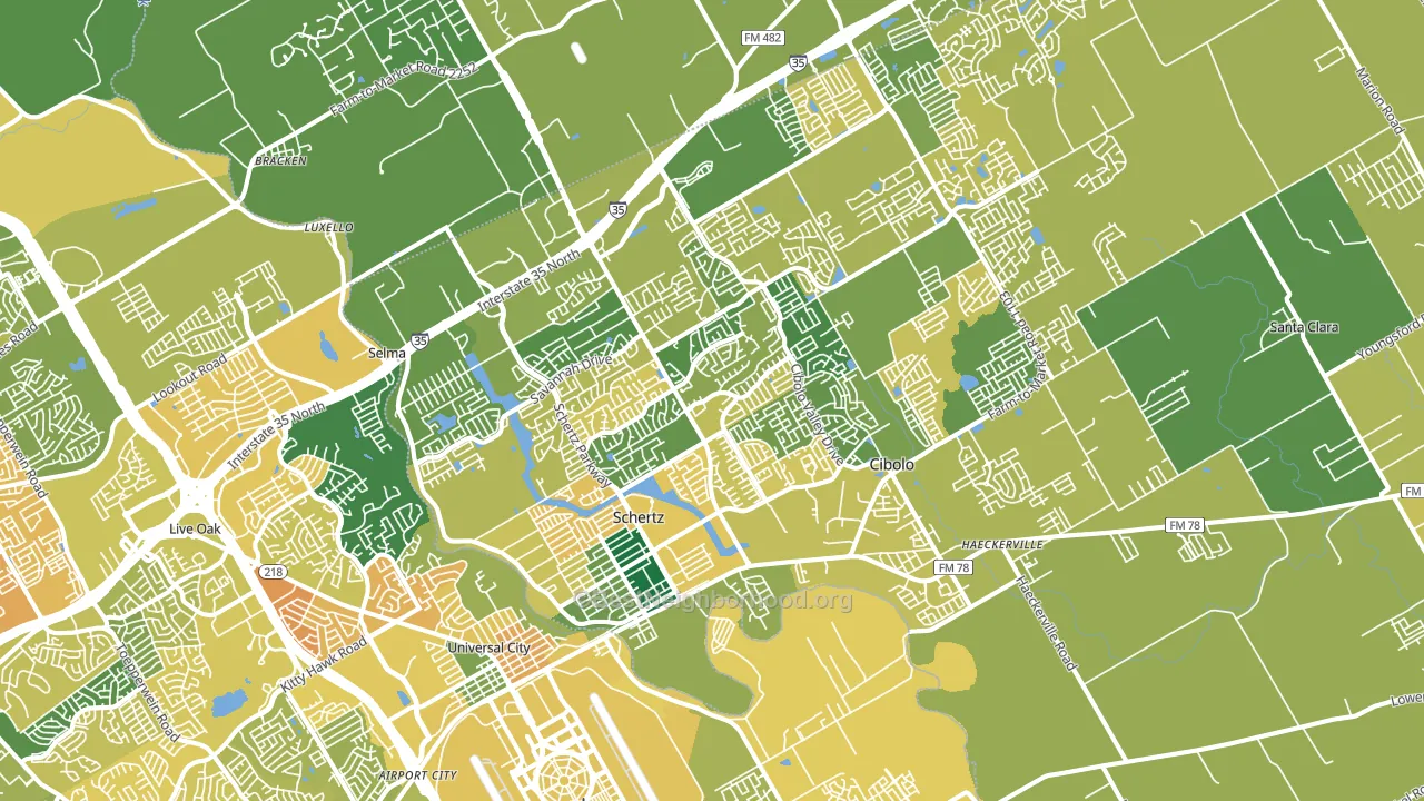 Schertz, TX block-group voter-turnout map