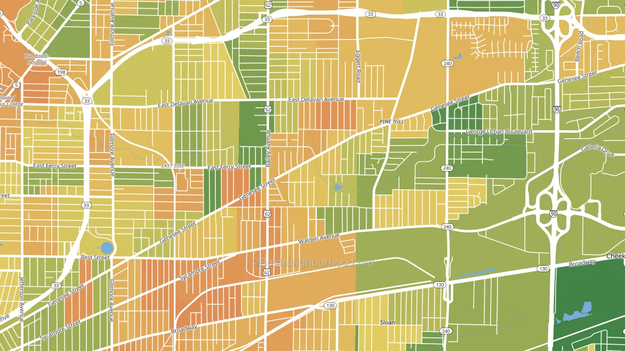Schiller Park, Buffalo, NY block-group voter-turnout map