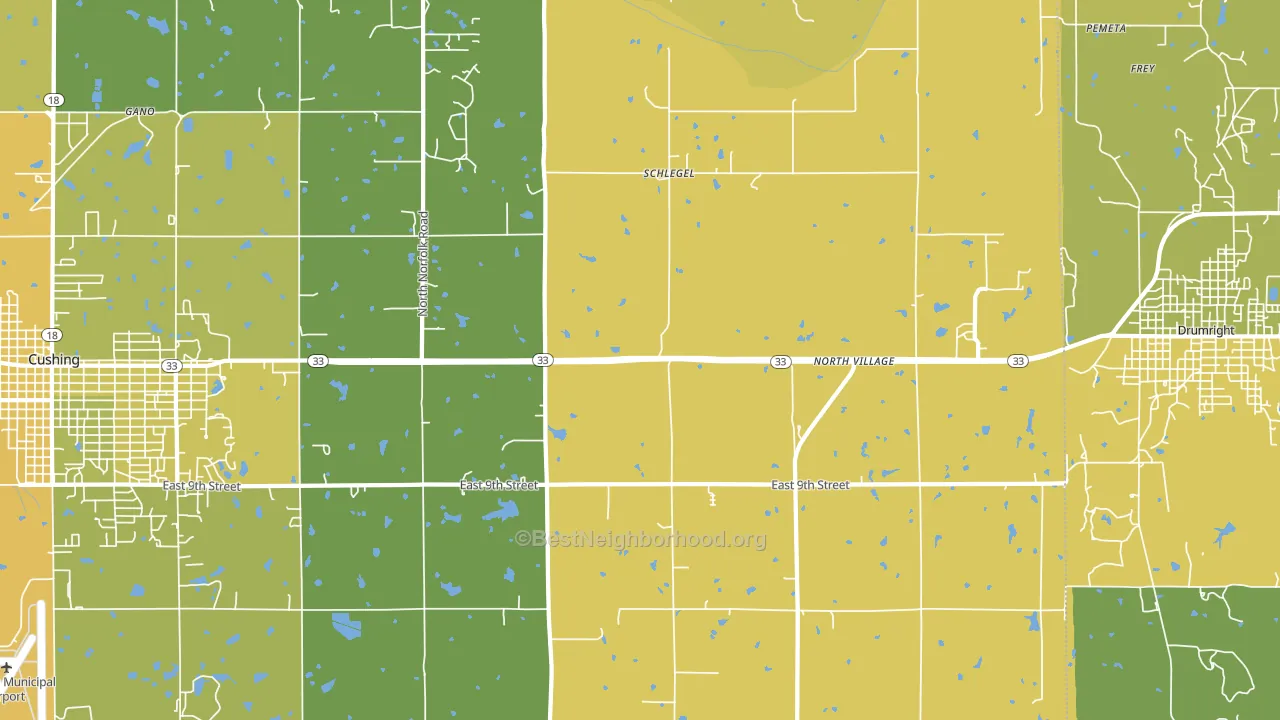 Schlegel, OK block-group voter-turnout map