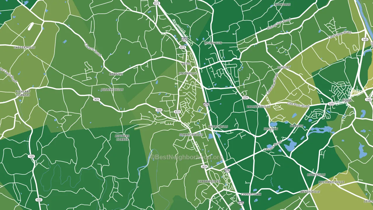 Schnecksville, PA block-group voter-turnout map
