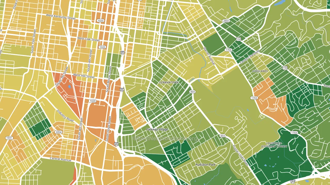 Schnitzelburg, Louisville, KY block-group voter-turnout map