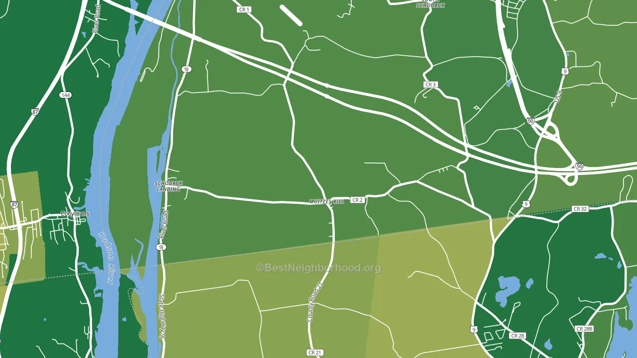 Schodack Landing, NY block-group voter-turnout map