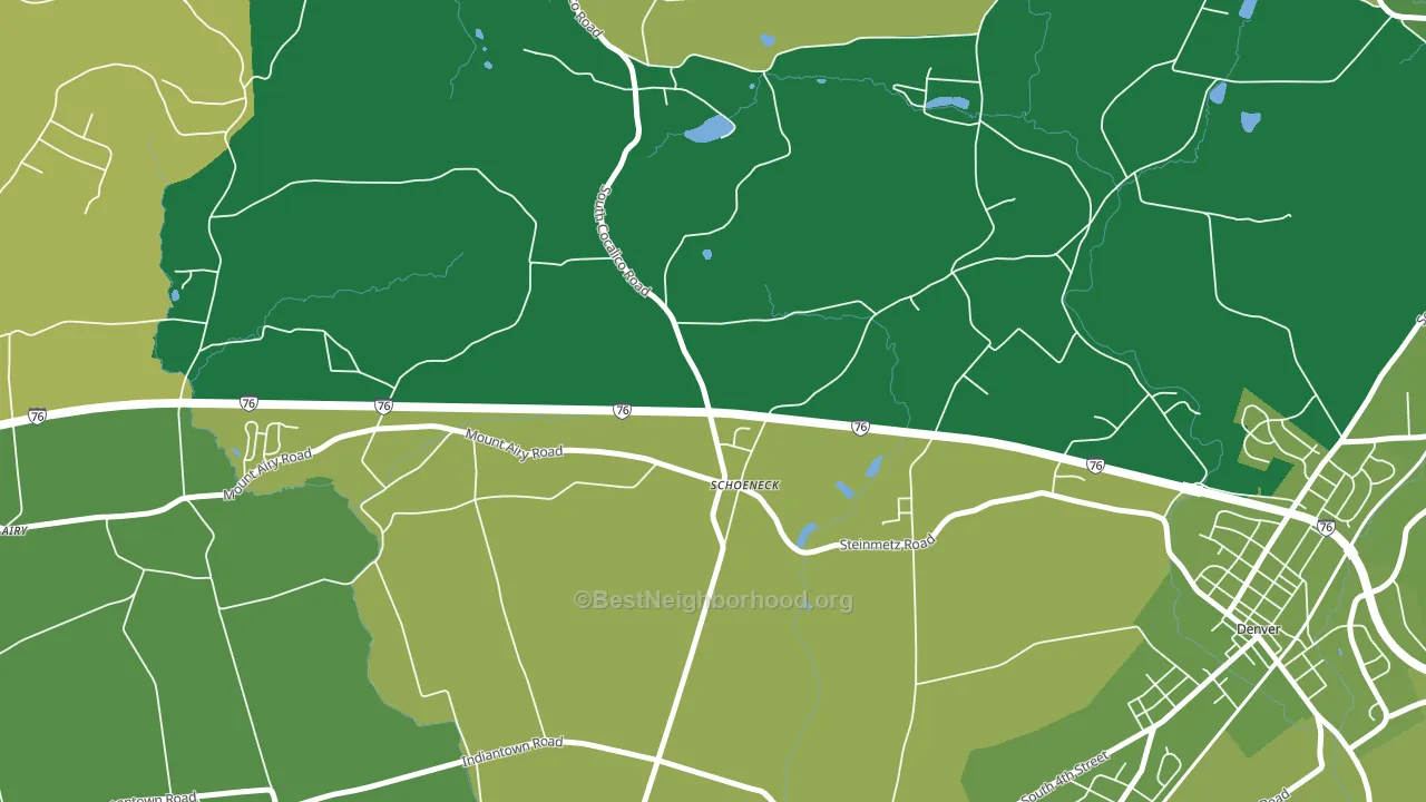 Schoeneck, PA block-group voter-turnout map