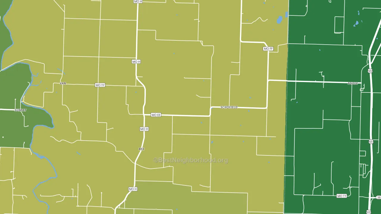 Schofield, MO block-group voter-turnout map