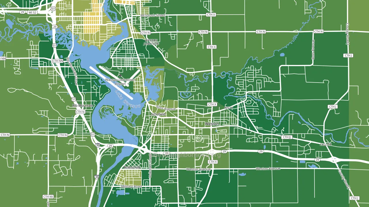 Schofield, WI block-group voter-turnout map