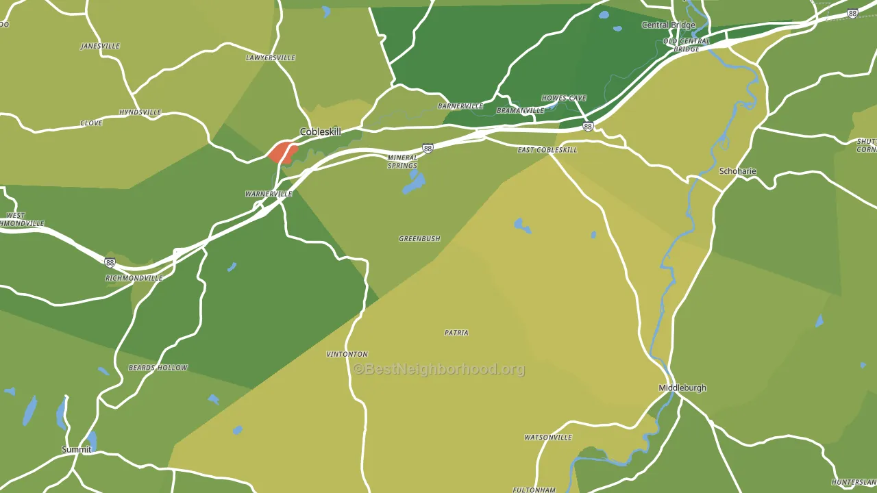 Schoharie County, NY block-group voter-turnout map