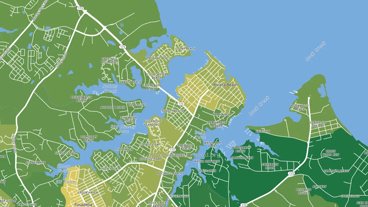 School Gardens, Riviera Beach, MD block-group voter-turnout map