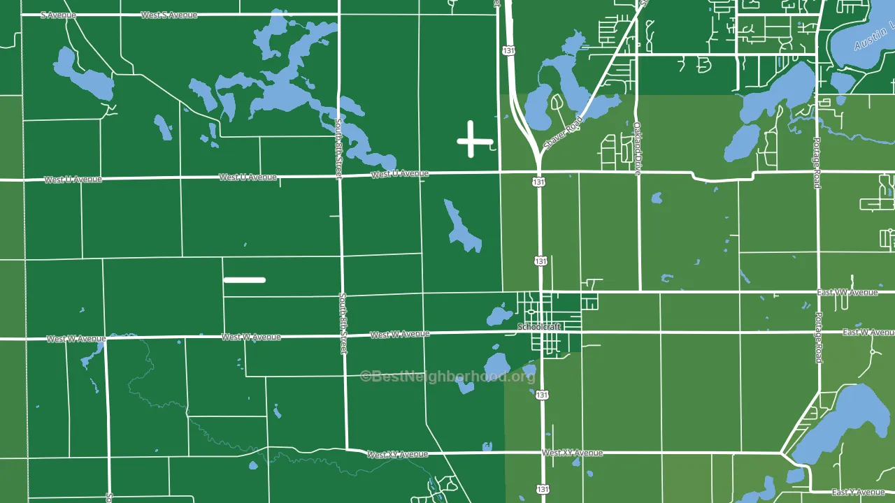Schoolcraft, MI block-group voter-turnout map