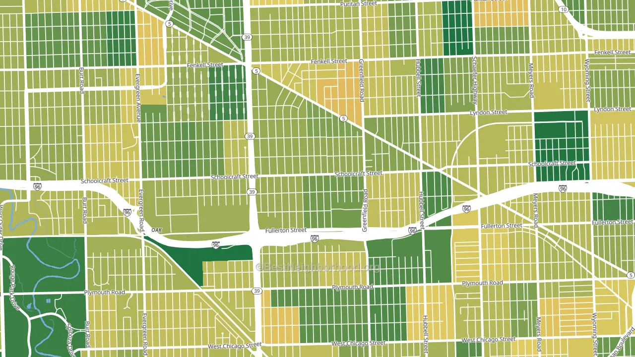 Schoolcraft Southfield, Detroit, MI block-group voter-turnout map