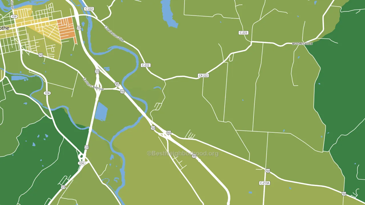 Schrader, OH block-group voter-turnout map