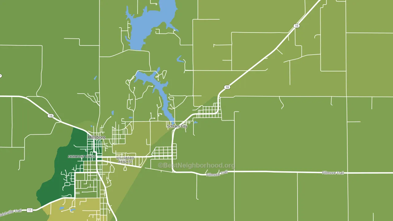 Schram City, IL block-group voter-turnout map