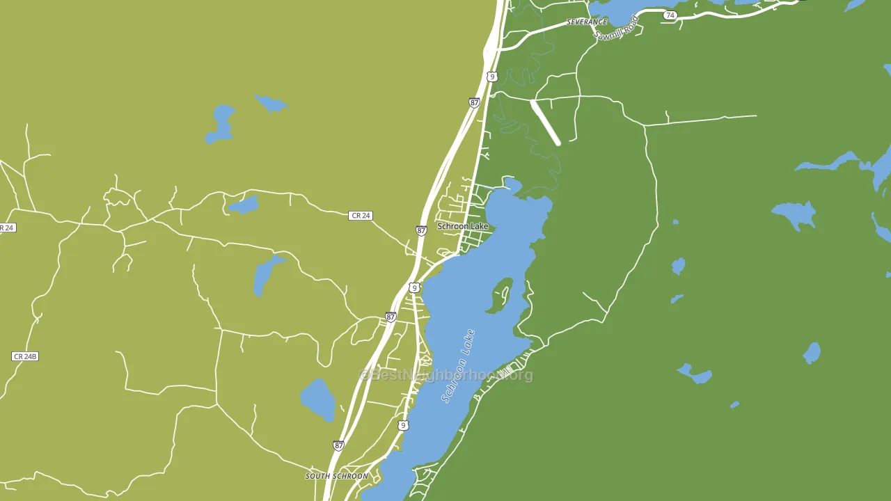 Schroon Lake, NY block-group voter-turnout map