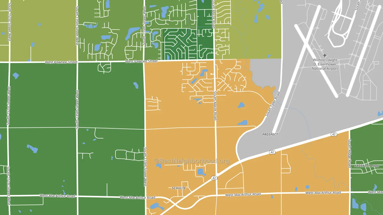 Schulte, KS block-group voter-turnout map