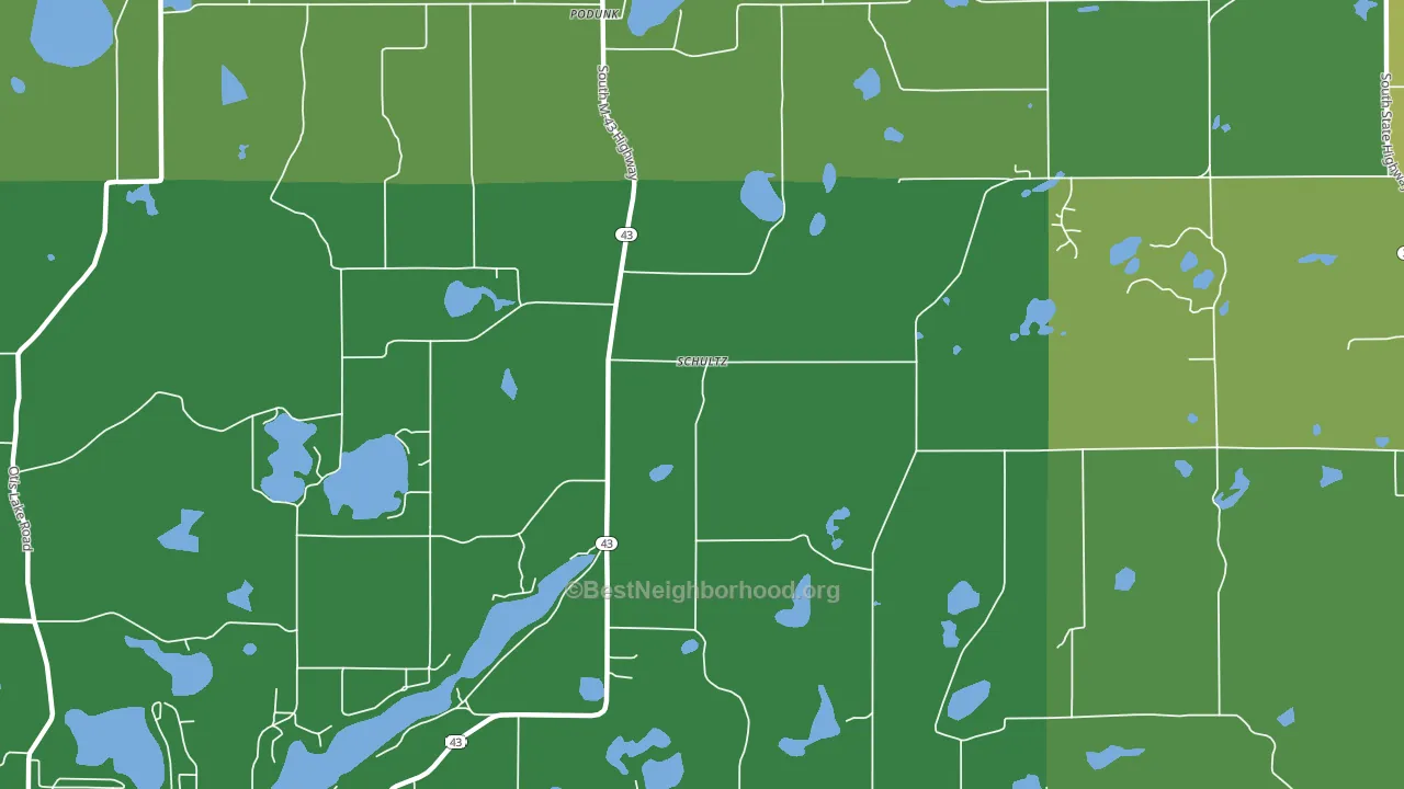 Schultz, MI block-group voter-turnout map