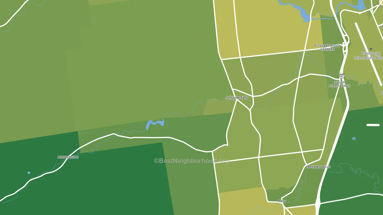 Schuyler Falls, NY block-group voter-turnout map