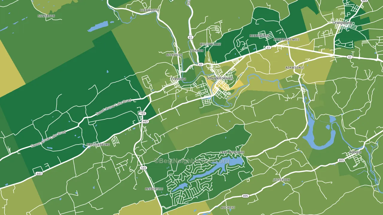 Schuylkill Haven, PA block-group voter-turnout map