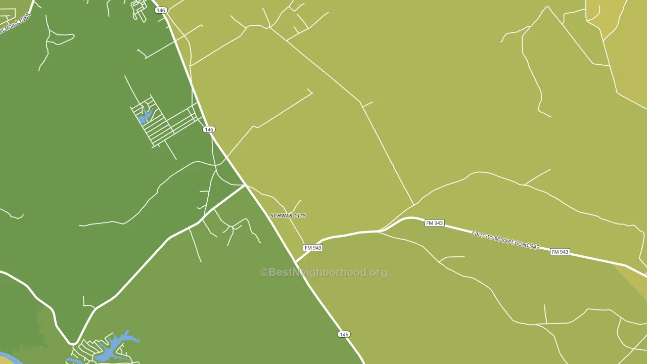 Schwab City, TX block-group voter-turnout map