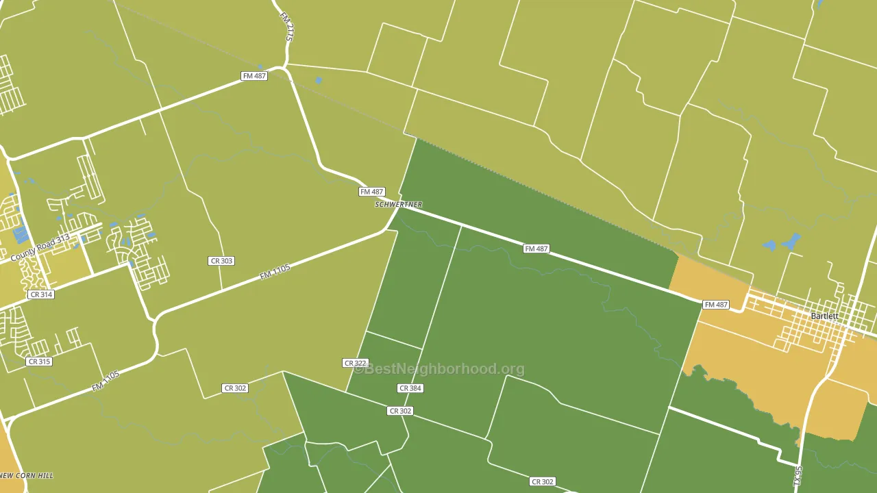 Schwertner, TX block-group voter-turnout map