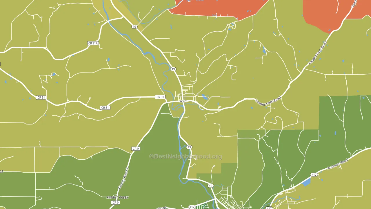 Scio, NY block-group voter-turnout map